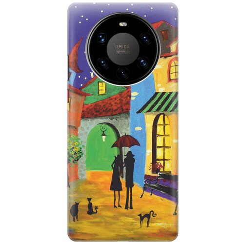 фото Re:pa чехол - накладка artcolor для huawei mate 40 pro+ с принтом "разноцветный город"