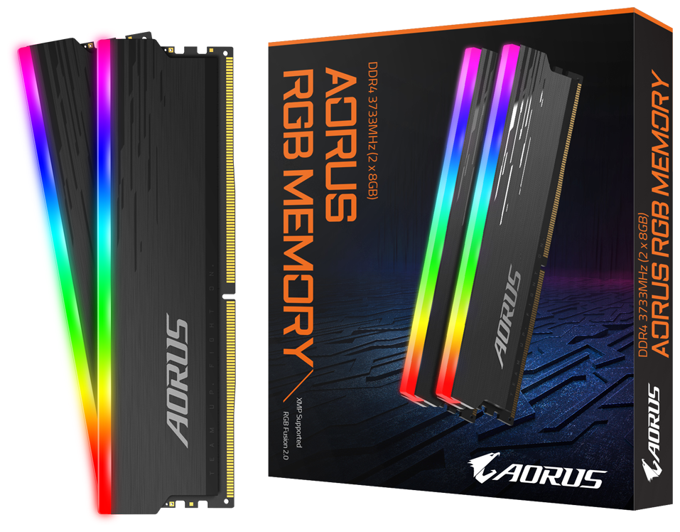 Оперативная память DDR4 GIGABYTE AORUS RGB LED 16Gb (2x8Gb) 3733MHz pc-29900 (GP-ARS16G37)