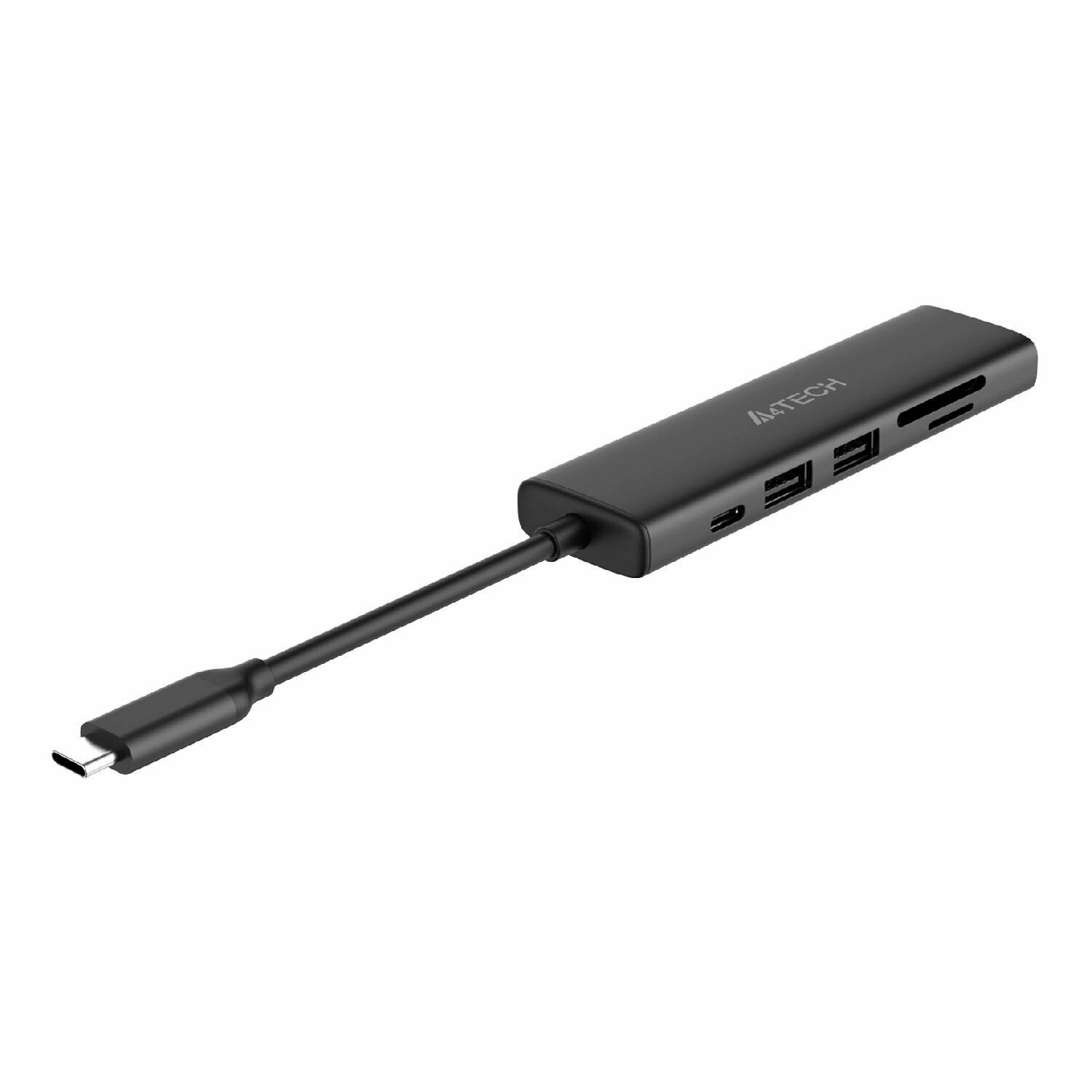 Разветвитель USB-C A4Tech DST-60C серый - фото №9