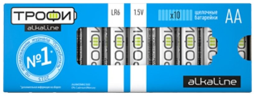 Батарейки Трофи LR6-10 box ENERGY POWER Alkaline (10/300/18900)