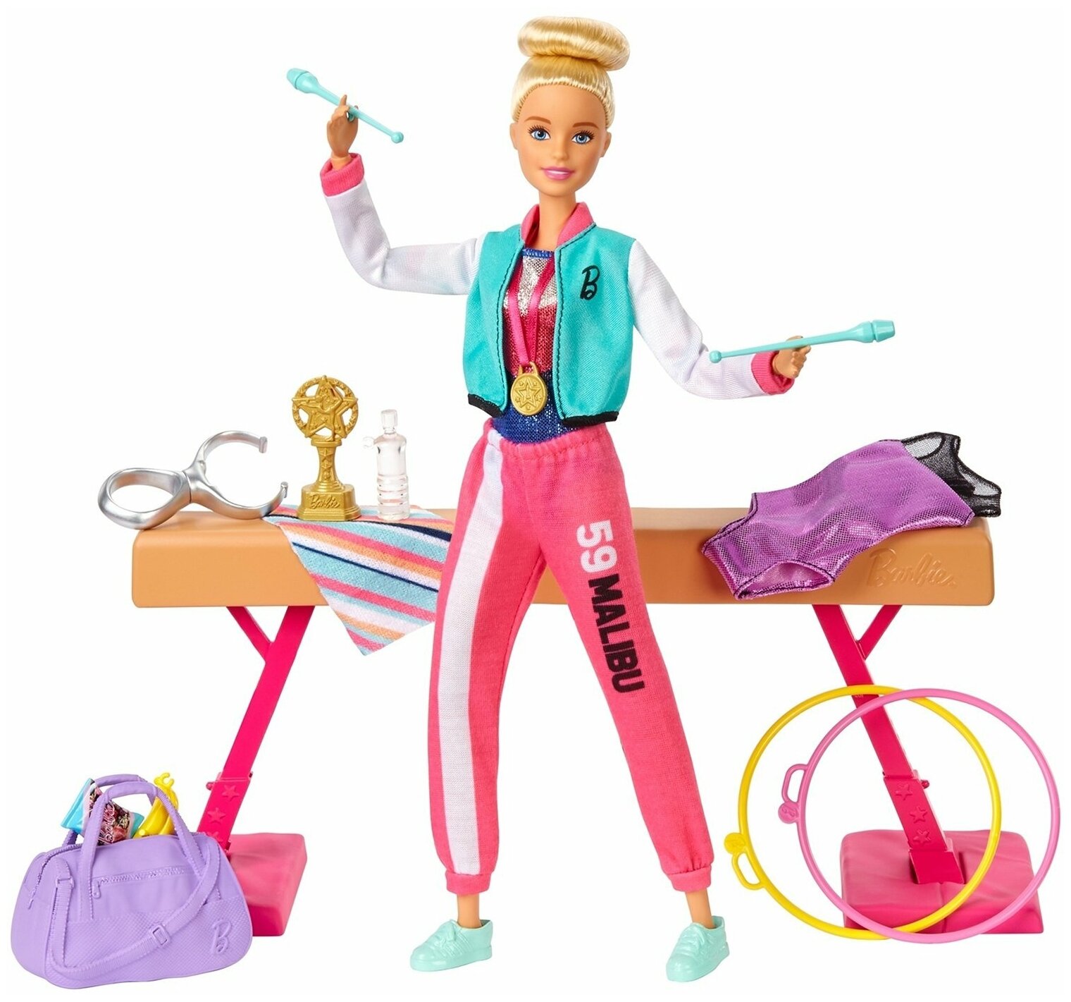 Набор игровой Barbie Кем быть Гимнастка кукла с аксессуарами GJM72