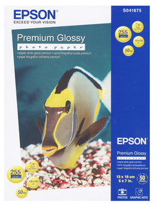 Бумага Epson А12 13*18 Premium Glossy Photo Paper (C13S041875) 255г/м², 50 л, бeлый