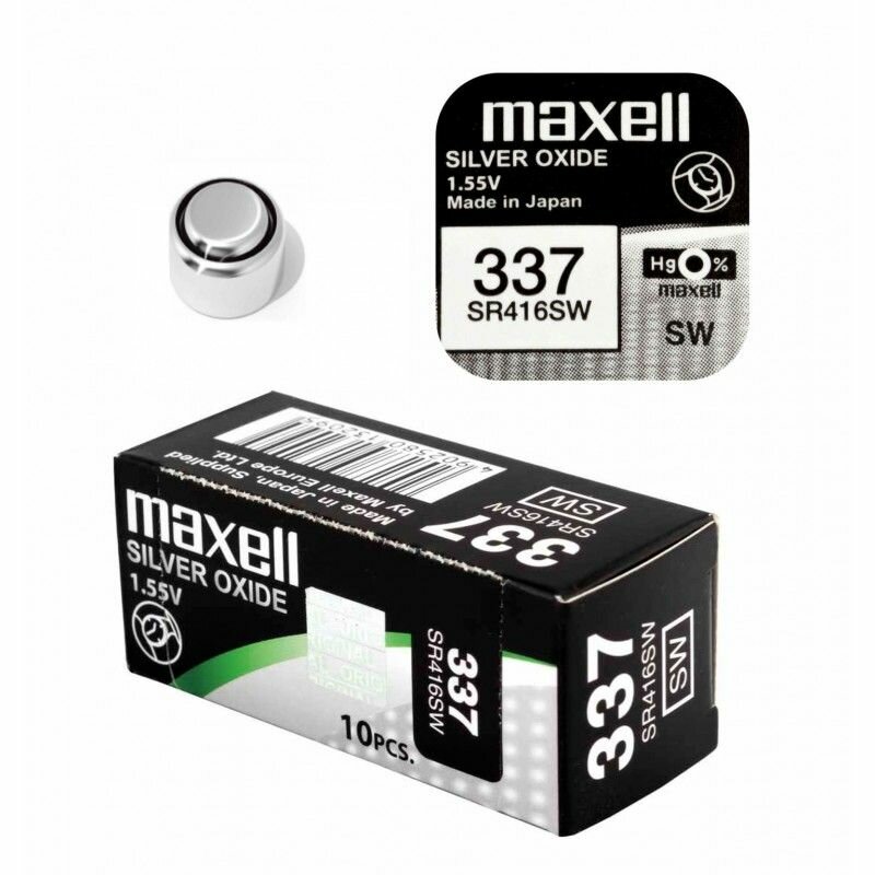 Батарейка для часов Maxell 337, SR416SW, 1шт