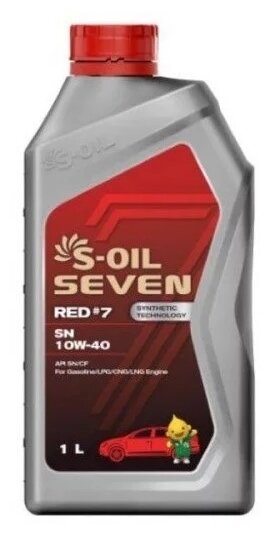 Синтетическое моторное масло S-OIL SEVEN RED #7 SN 10W-40, 1 л (Корея)