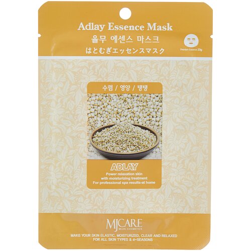 MIJIN Cosmetics тканевая маска MJ Care Adlay Essence с экстрактом адлай, 23 г маска тканевая адлай mj care adlay essence mask 23г