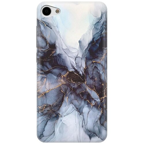 фото Cиликоновый чехол на meizu u10 / мейзу ю10 с принтом "черно-белый мрамор" gosso