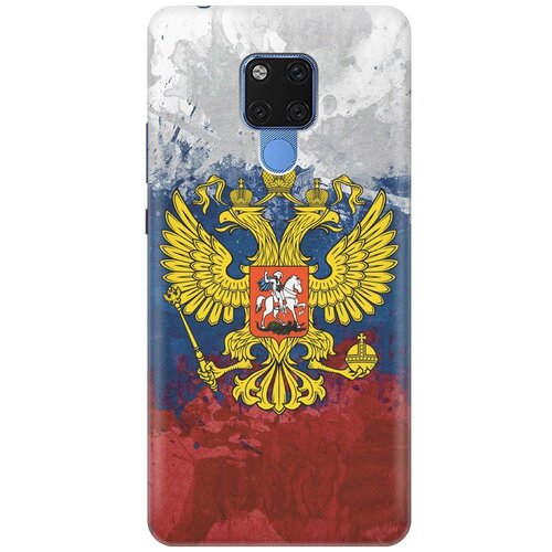 фото Gosso ультратонкий силиконовый чехол-накладка для huawei mate 20 x с принтом "герб и флаг рф"