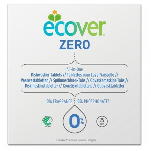Таблетки для посудомоечной машины ecover Zero таблетки, 25 шт., 0.5 кг