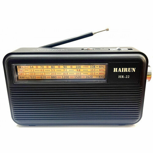 Радиоприемник HAIRUNBluetoothUSBSDфонарикаккумулятор 18650 HR-22 111100₽