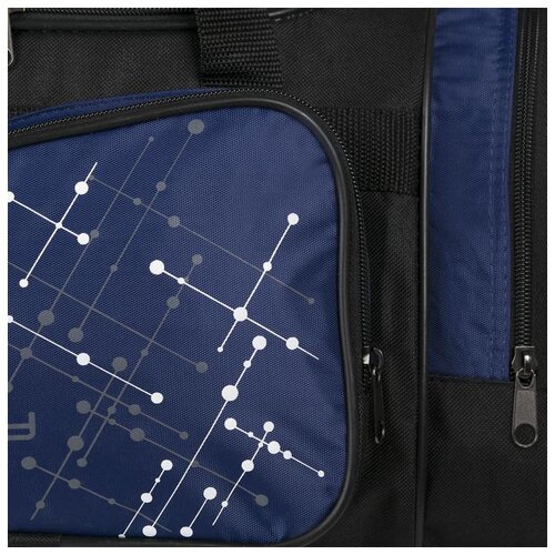 фото Сумка спортивная luris 3 отдела на молниях, наружный карман, длинный ремень, черный/синий