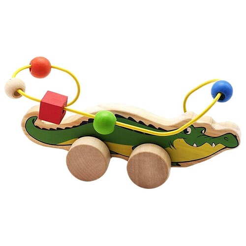 Развивающая игрушка Мир деревянных игрушек Крокодил зеленыйбежевый 417₽
