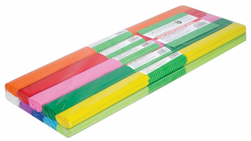 Бумага цветная крепированная Greenwich Line (10 рулонов, 10 цветов, 50x250см) (CR25090)