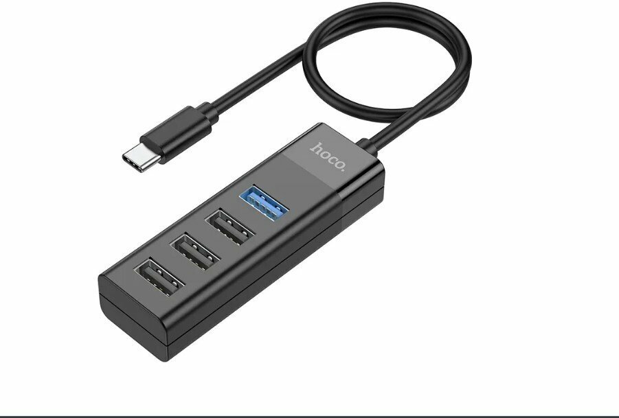 Разветвитель USB-С HOCO HB25 Easy mix 4-in-1 converter (Type-C to USB3.0+USB2.0*3)