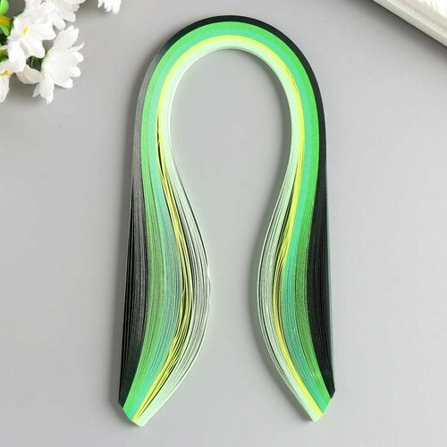 Полоски для квиллинга 100 полосок плотность 120 гр Зелёный градиент ш 05 см дл 39 см 530₽