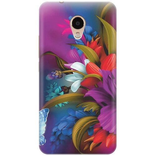фото Cиликоновый чехол на meizu m5s / мейзу м5 эс с принтом "фантастические цветы" gosso