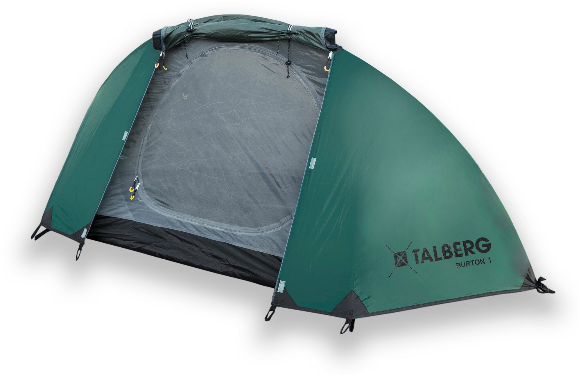 Палатка трекинговая одноместная Talberg Burton 1 Alu, зеленый/черный