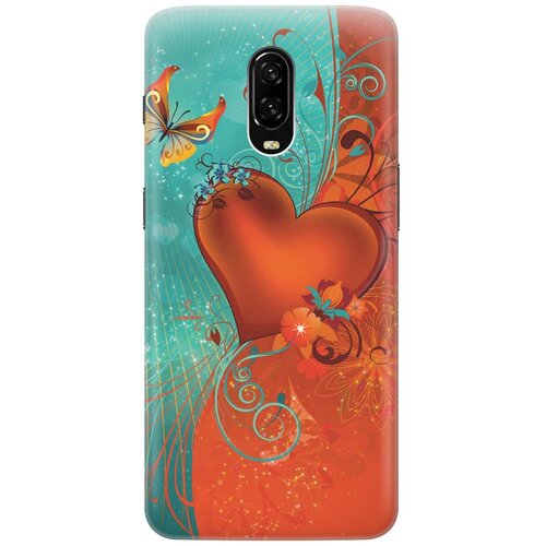 фото Cиликоновый чехол на oneplus 6t / ванплюс 6т с принтом "сердце и бабочка" gosso