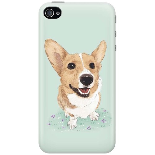 фото Cиликоновый чехол на apple iphone 4 / 4s / эпл айфон 4 / 4с с принтом "корги" gosso