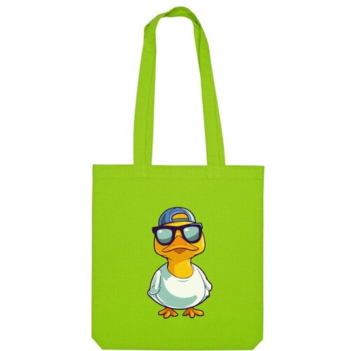 сумка утка в кепке зеленый Сумка шоппер Us Basic, зеленый
