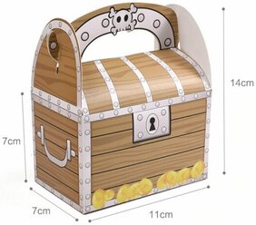 Коробка для конфет маленькая пиратская "Сундук пирата" 11x7x14 см