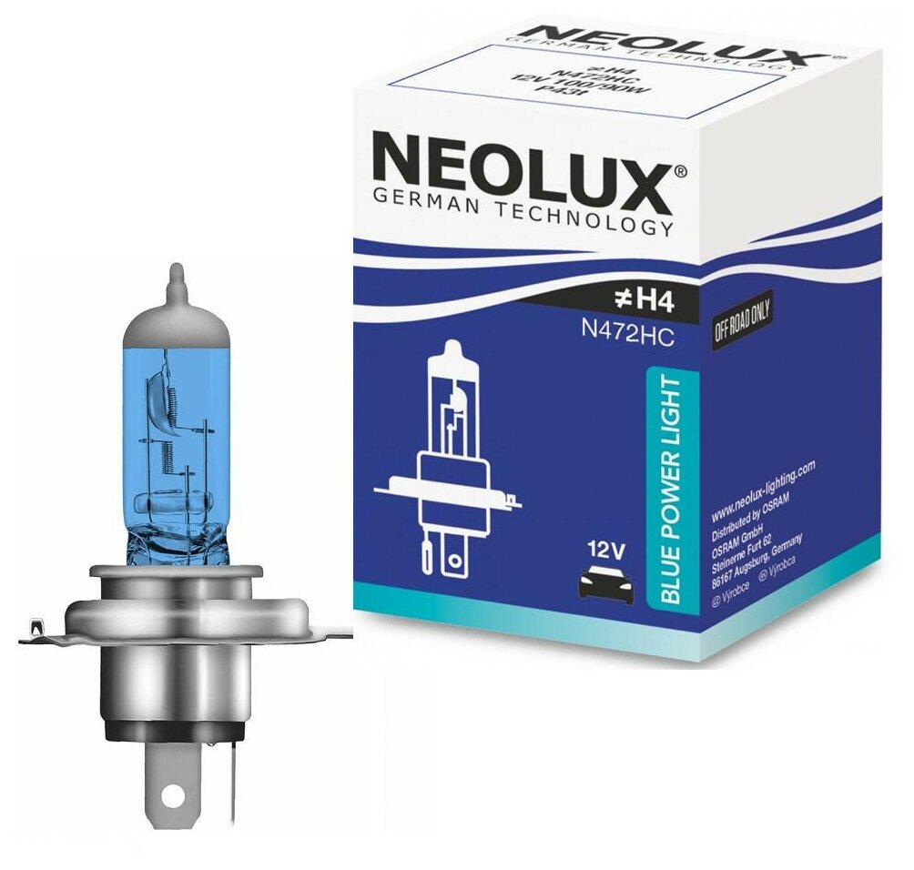 Лампа Neolux Галогеновая H4 P43t 90w Neolux арт. N472HC