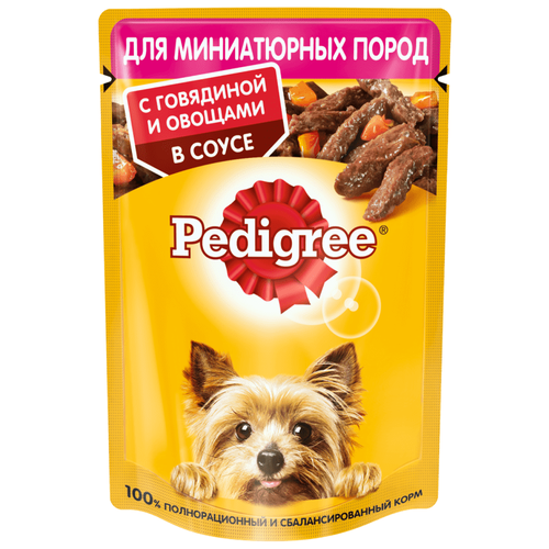 Влажный корм для собак Pedigree говядина, с овощами 1 уп. х 50 шт. х 85 г