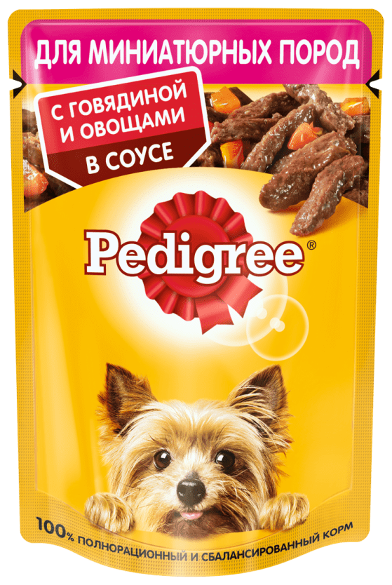 Влажный корм PEDIGREE® для мини собак, говядина и овощи в соусе 28x85г