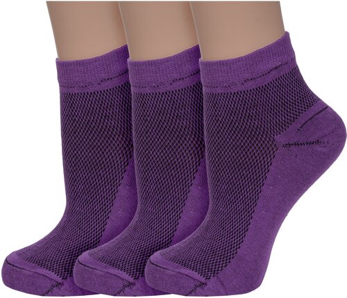Носки Альтаир, 3 пары, размер 23, фиолетовый