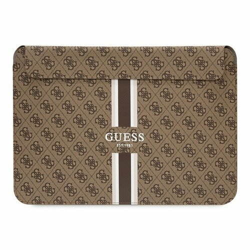 Чехол-папка Guess Sleeve 4G Stripes для ноутбуков 13-14, коричневый