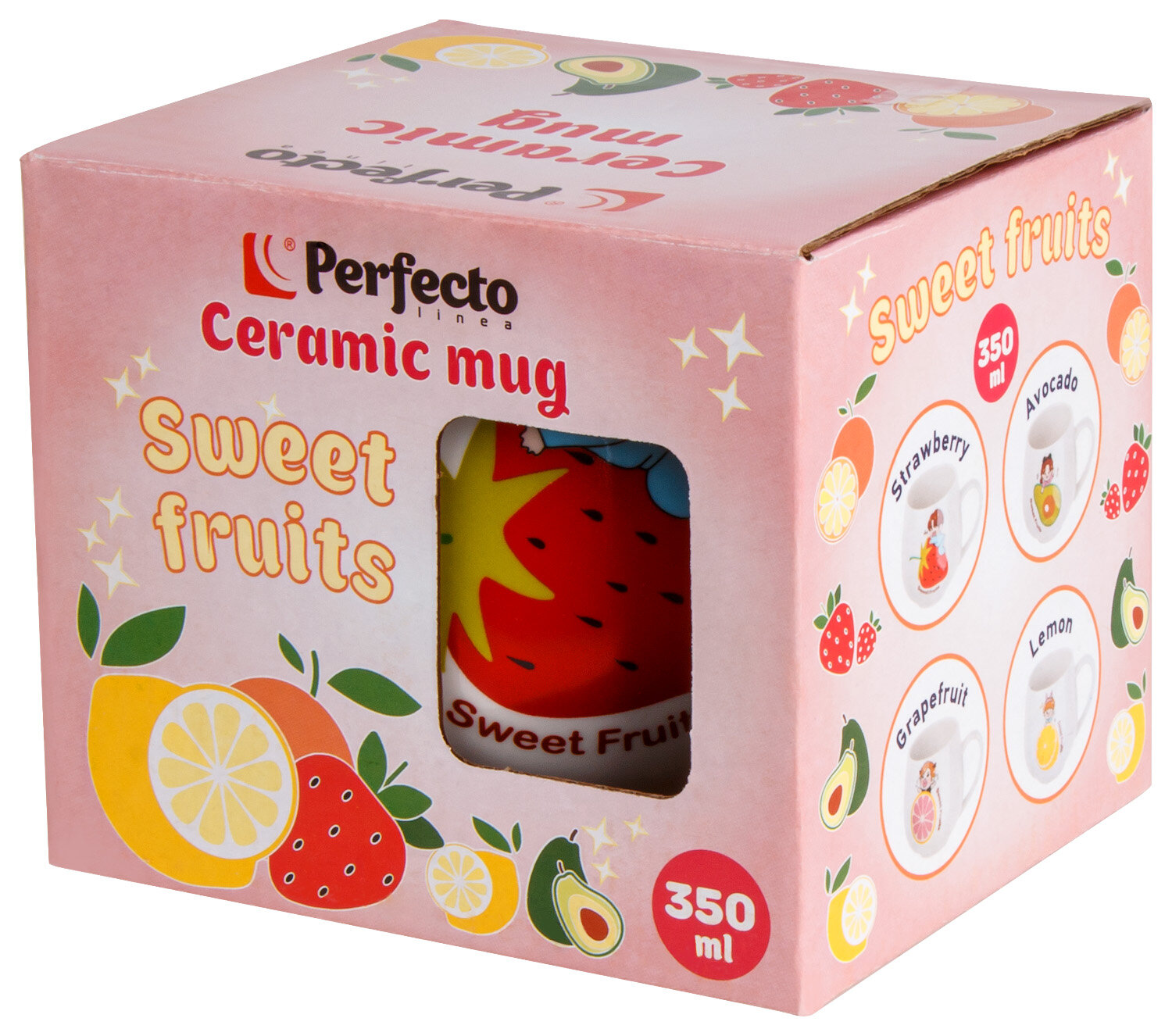 Кружка керамическая PERFECTO LINEA Sweet fruits клубника 350 мл (17-301114)