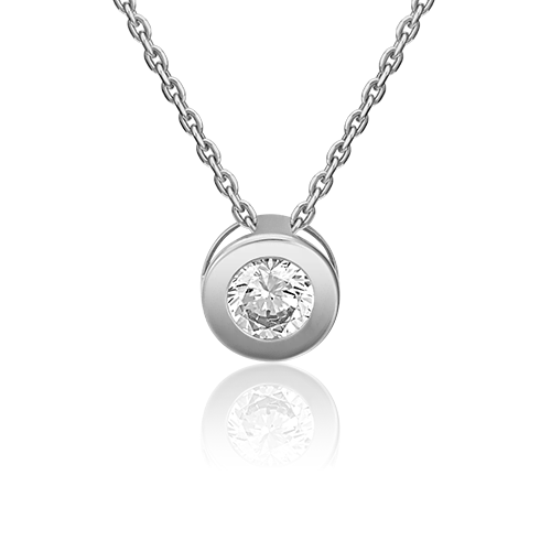PLATINA jewelry Подвеска-бегунок из белого золота с фианитом 03-3074-00-401-1120