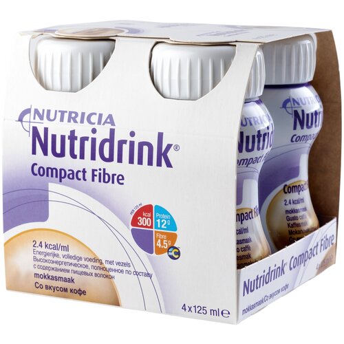 Nutridrink (Nutricia) Compact Fibre, готовое к употреблению, 125 мл, кофейный, 4 шт.