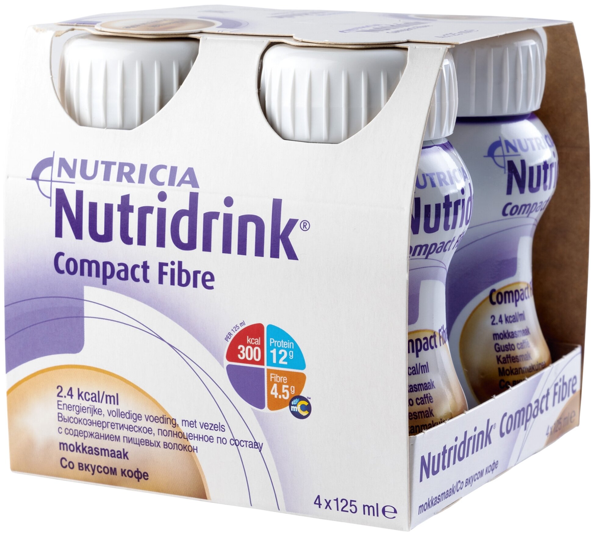 Nutridrink (Nutricia) Compact Fibre, 500 мл, кофейный, 4 шт.