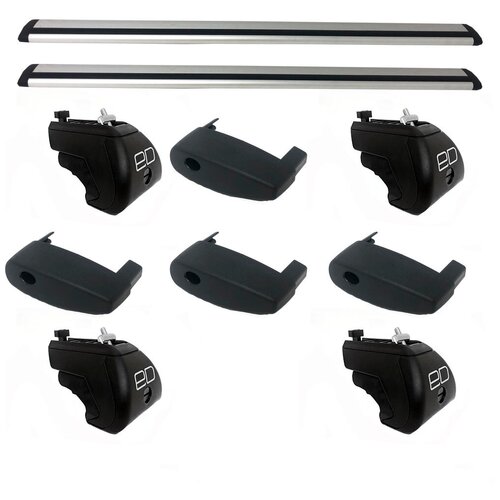 фото Комплект дуг и опор евродеталь на интегрированные рейлинги для renault koleos (2013-н.в.), крыло, 1.25 м silver