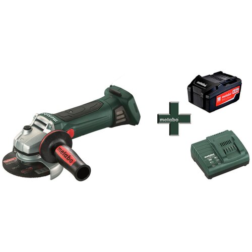 Углошлифмашина аккумуляторная Metabo W18 LTX125, LiHD+ЗУ ASC55