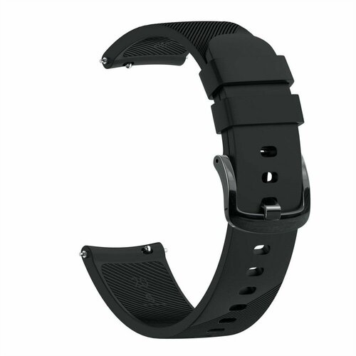 20mm silicone watch strap for garmin forerunner 245 645 music venu smartwatch wrist bracelet samsung galaxy watch 42mm active Силиконовый ремешок 20 мм для Samsung Galaxy Watch4 Classic 46мм 42мм/Watch4 44мм 40мм/Garmin Forerunner 645 - черный