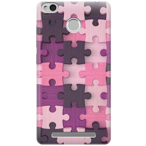 фото Cиликоновый чехол на xiaomi redmi 3 pro / сяоми редми 3 про с принтом "сиреневый паззл" gosso