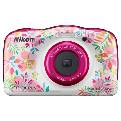 фото Фотоаппарат nikon coolpix w150, розовый с рисунком