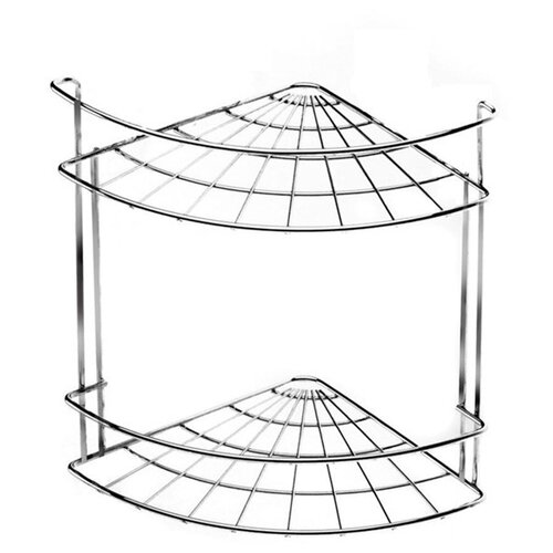 Полка для ванной, 3 яруса, гальваника цинк, угловая, цвет хром