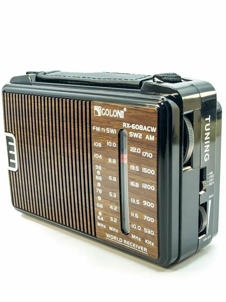 Радиоприемник пятиволновой 3Вт, портативный радио приемник всеволновой MP3-плеер FM AM SW1 SW2 TV — фото 5