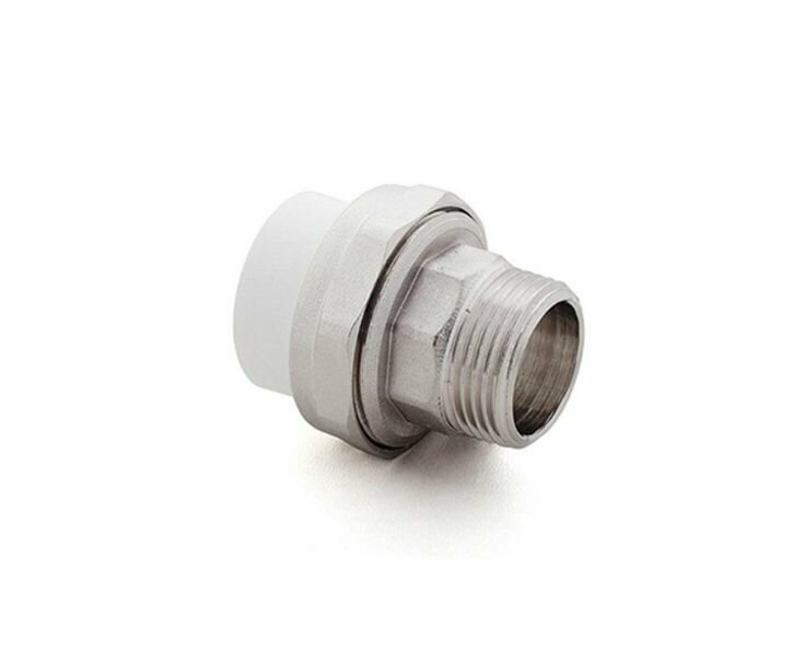 фото Муфта полипропиленовая D25х1/2" PN25 НР разъемная, белая, РосТурПласт