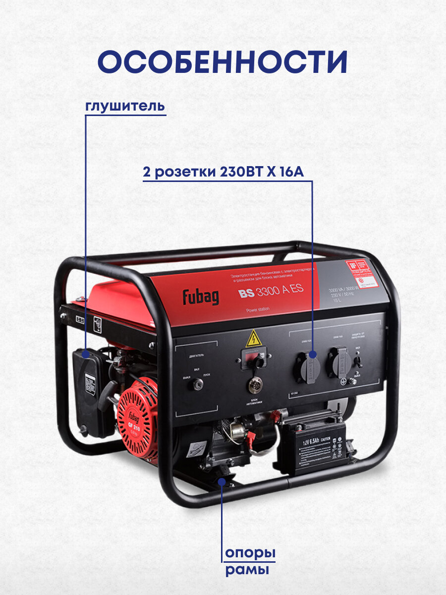 Бензиновый генератор FUBAG BS 3300 A ES [431289] - фото №18