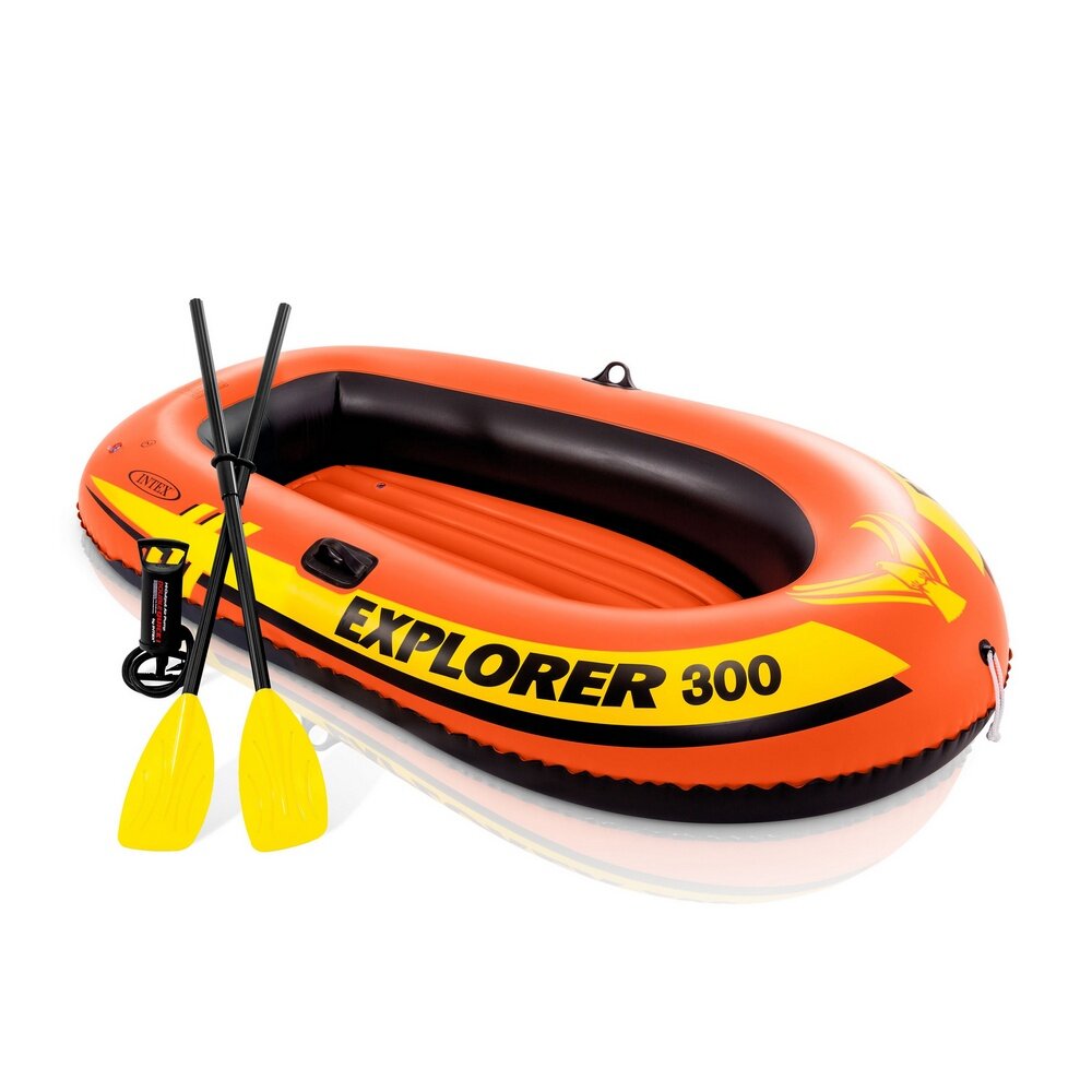 Лодка надувная INTEX EXPLORER 300 SET, 3-мест.+ ручной насос, пластиковые весла