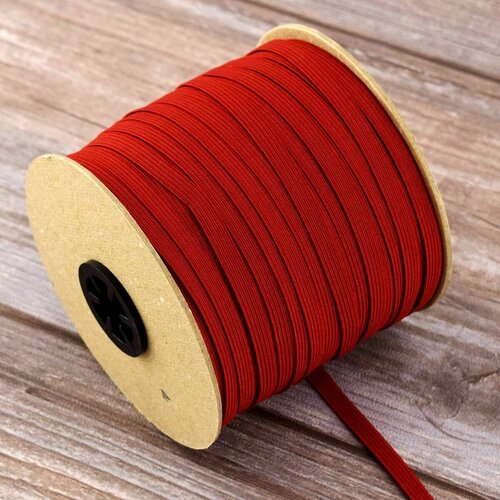 Резинка для шитья, ширина 6,6 мм, цвет темно-красный, 100 метров резинка для шитья ширина 6 6 мм цвет темно красный 100 метров