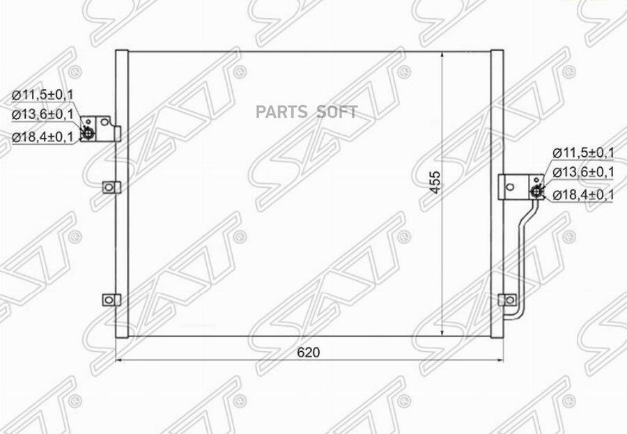 STSY013940 SAT Радиатор кондиционера SsangYong Actyon 05- / Actyon Sports 06-16 / Kyron 05-16