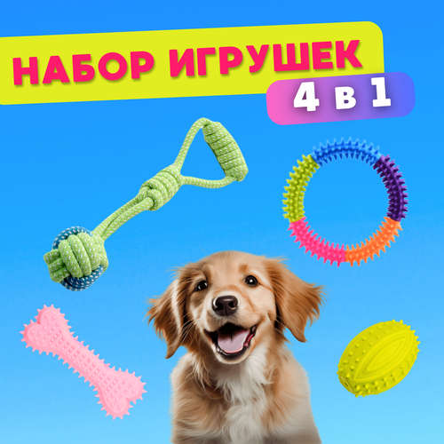 набор игрушек для собак кость рыба кольцо Набор игрушек для собак Petberry