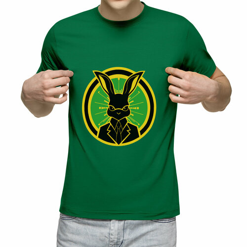 Футболка Us Basic, размер 2XL, зеленый мужская футболка артистичный кролик s желтый