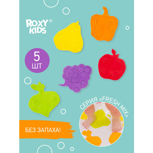 Антискользящие мини-коврики для ванной FRESH MIX от ROXY-KIDS. Цвета в ассортименте. 5 шт.