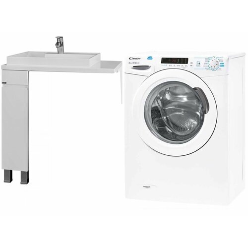 Комплект: стиральная машина под раковину с сушкой Candy Smart CSWS 40364D/2-07 с раковиной Юпитер Юпитер 80L