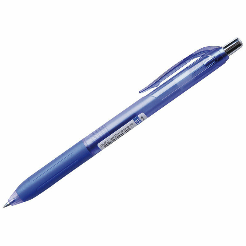 Ручка гелевая автоматическая Crown "Quick Dry" синяя, 0,5мм, грип, с быстросохнущими чернилами, 263693